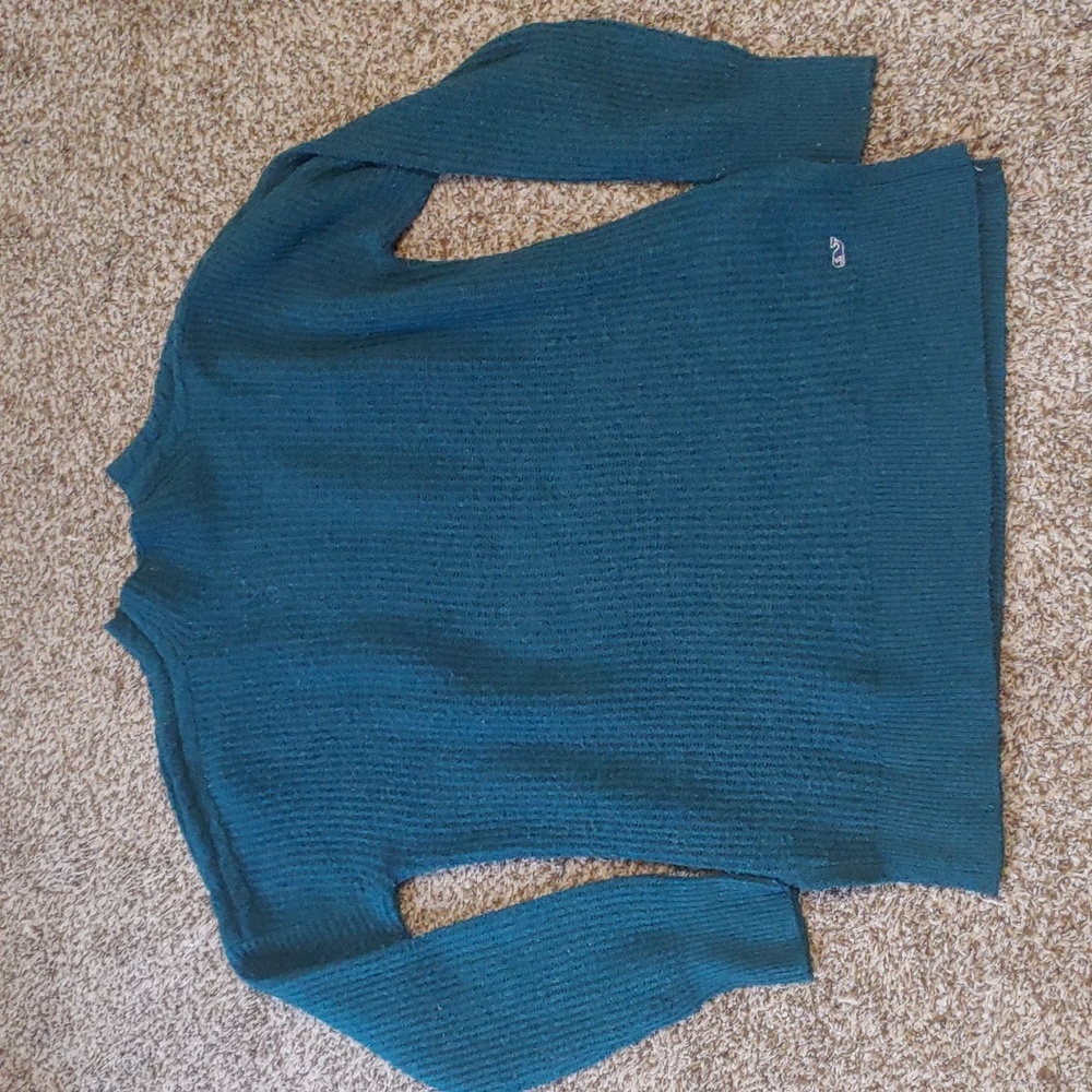 Vineyard Vines Wool Blend Sweater Teal Blue Mock Neck Pullover Women's Size S